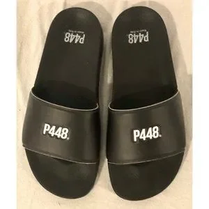 P448?Logo slide sandals in black men size 6 women 8 P448 | Shoes | P448logo Slide Sandals In Black Men Size 7  main image 4